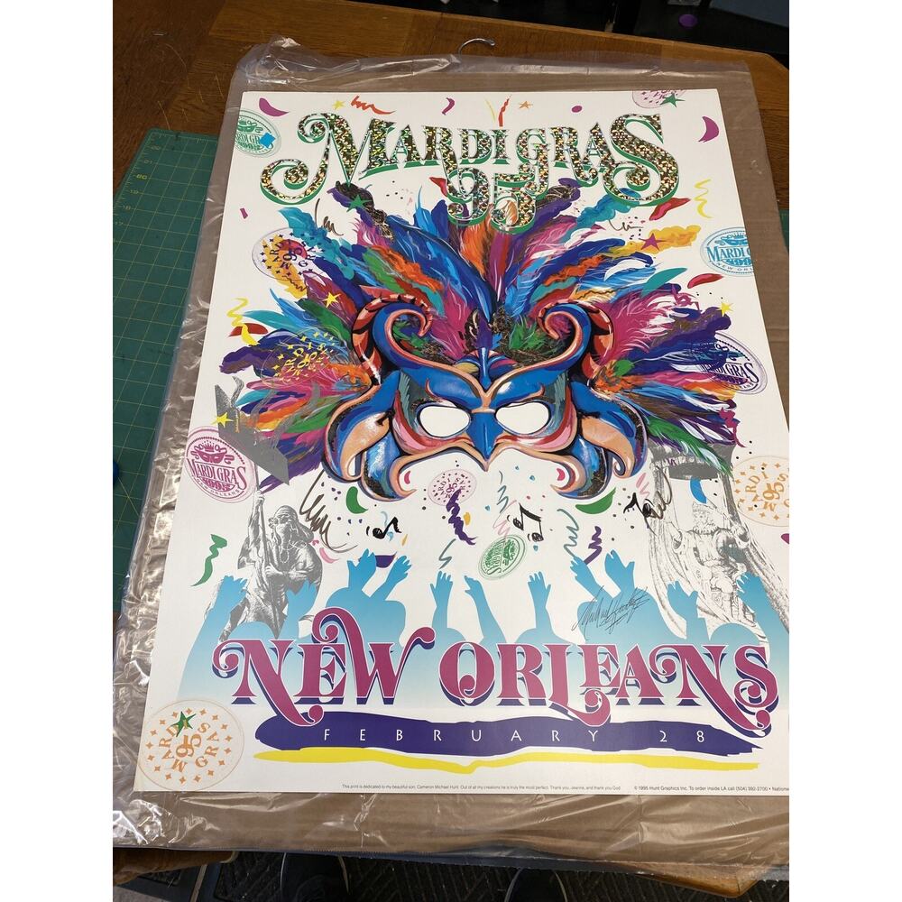 Michael Hunt 1995 Lithograph Pint New Orleans Mardi Gras - Unsiged RML5022